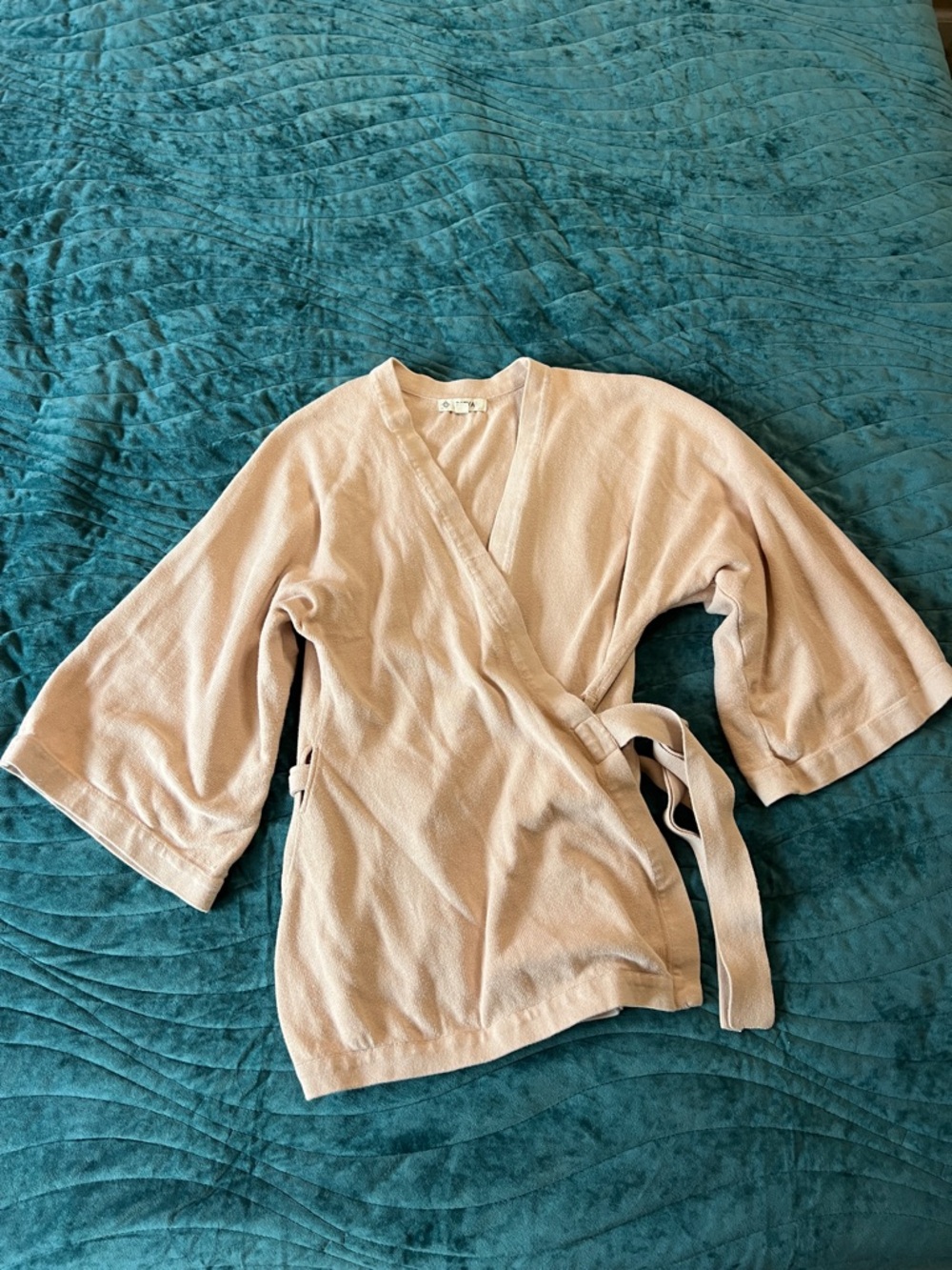 Satva Organic Cotton Wrap Kimono Cardigan light pink XS-Small
